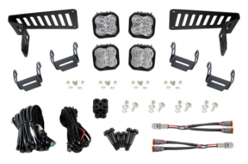 Picture of Diode Dynamics 18-21 Jeep JL Wrangler-Gladiator SS3 Cowl LED Bracket Kit - White Sport