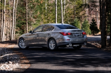 Picture of MBRP 16-22 Infiniti Q50 3-0L RWD-AWD 3in Cat-Back Dual Split Rear Street Version T304