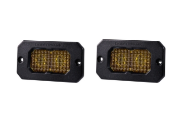 Picture of Diode Dynamics Stage Series 2 In LED Pod Sport - Yellow Flood Flush ABL Pair