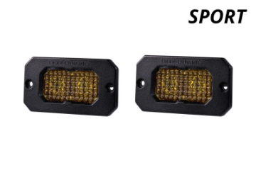 Picture of Diode Dynamics Stage Series 2 In LED Pod Sport - Yellow Flood Flush ABL Pair