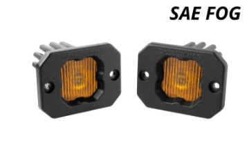 Picture of Diode Dynamics Stage Series C1 LED Pod - Yellow SAE Fog Flush ABL Pair