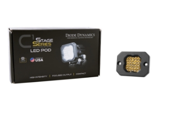 Picture of Diode Dynamics Stage Series C1 LED Pod Pro - Yellow Flood Flush ABL Each