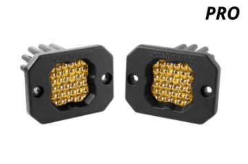 Picture of Diode Dynamics Stage Series C1 LED Pod Pro - Yellow Flood Flush ABL Pair