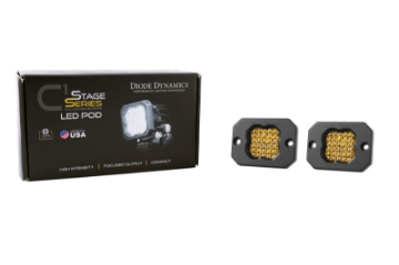 Picture of Diode Dynamics Stage Series C1 LED Pod Pro - Yellow Flood Flush ABL Pair