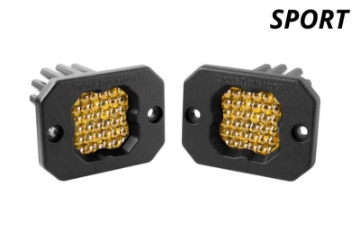 Picture of Diode Dynamics Stage Series C1 LED Pod Sport - Yellow Flood Flush ABL Pair