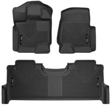 Picture of Husky Liners 21-23 Ford F-150 CC SC X-Act Contour Front & Second Row Seat Floor Liners - Black