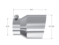 Picture of MBRP Universal Stainless Steel Dual Wall Tip 4-5in OD-3in Inlet-6-13in L