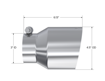 Picture of MBRP Universal Stainless Steel Dual Wall Tip 4-5in OD-3in Inlet-6-13in L