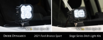 Picture of Diode Dynamics 2021 Ford Bronco Sport SS3 LED Ditch Light Kit - Sport Yellow Combo