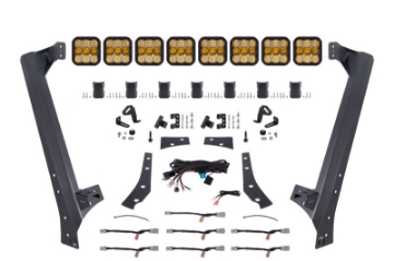 Picture of Diode Dynamics Jeep JK SS5 Pro CrossLink Windshield - Yellow Combo Lightbar Kit