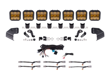 Picture of Diode Dynamics Bronco SS5 Pro CrossLink Windshield - Yellow Combo Lightbar Kit