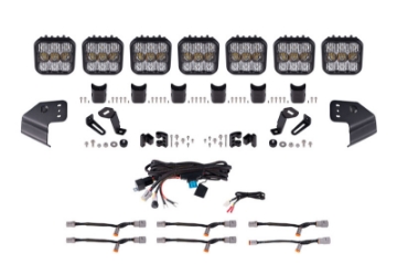 Picture of Diode Dynamics Bronco SS5 Pro CrossLink Windshield - White Combo Lightbar Kit