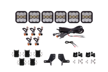 Picture of Diode Dynamics Bronco SS5 6-Pod CrossLink Grille Lightbar Kit Sport - White Combo