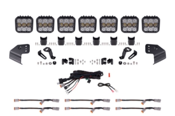 Picture of Diode Dynamics Bronco SS5 Sport CrossLink Windshield - White Combo Lightbar Kit