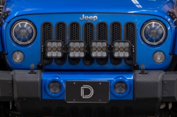 Picture of Diode Dynamics Jeep JK SS5 4-Pod CrossLink Grille Lightbar Kit Sport - White Combo