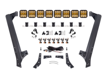 Picture of Diode Dynamics Jeep JK SS5 Sport CrossLink Windshield - Yellow Combo Lightbar Kit