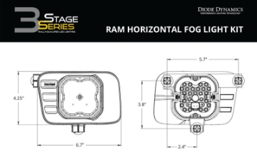 Picture of Diode Dynamics SS3 Max Type Ram Horiz Kit ABL - Yellow SAE Fog