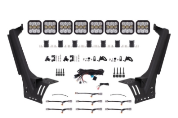 Picture of Diode Dynamics Jeep JL SS5 Pro CrossLink Windshield - White Combo Lightbar Kit