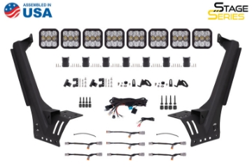 Picture of Diode Dynamics Jeep JL SS5 Pro CrossLink Windshield - White Combo Lightbar Kit