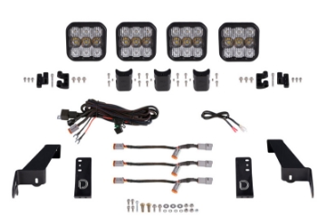 Picture of Diode Dynamics Jeep JL SS5 4-Pod CrossLink Grille Lightbar Kit Pro - White Combo