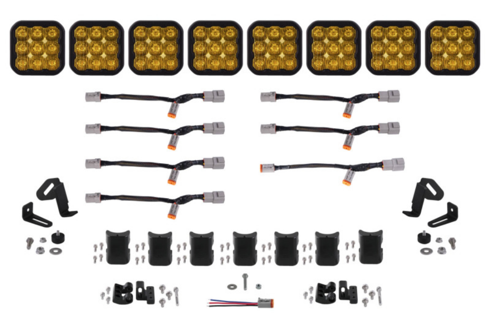 Picture of Diode Dynamics SS5 Pro Universal CrossLink 8-Pod Lightbar - Yellow Driving