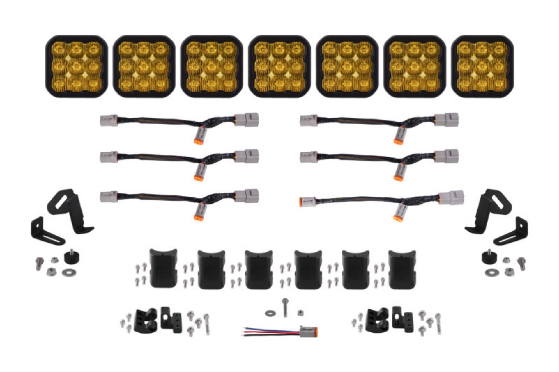 Picture of Diode Dynamics SS5 Pro Universal CrossLink 7-Pod Lightbar - Yellow Driving