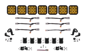 Picture of Diode Dynamics SS5 Pro Universal CrossLink 7-Pod Lightbar - Yellow Driving