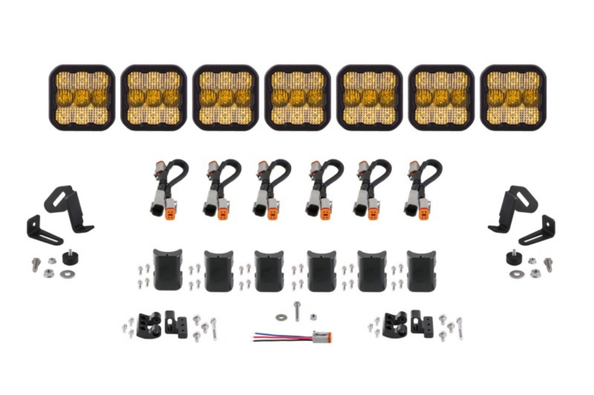 Picture of Diode Dynamics SS5 Sport Universal CrossLink 7-Pod Lightbar - Yellow Combo