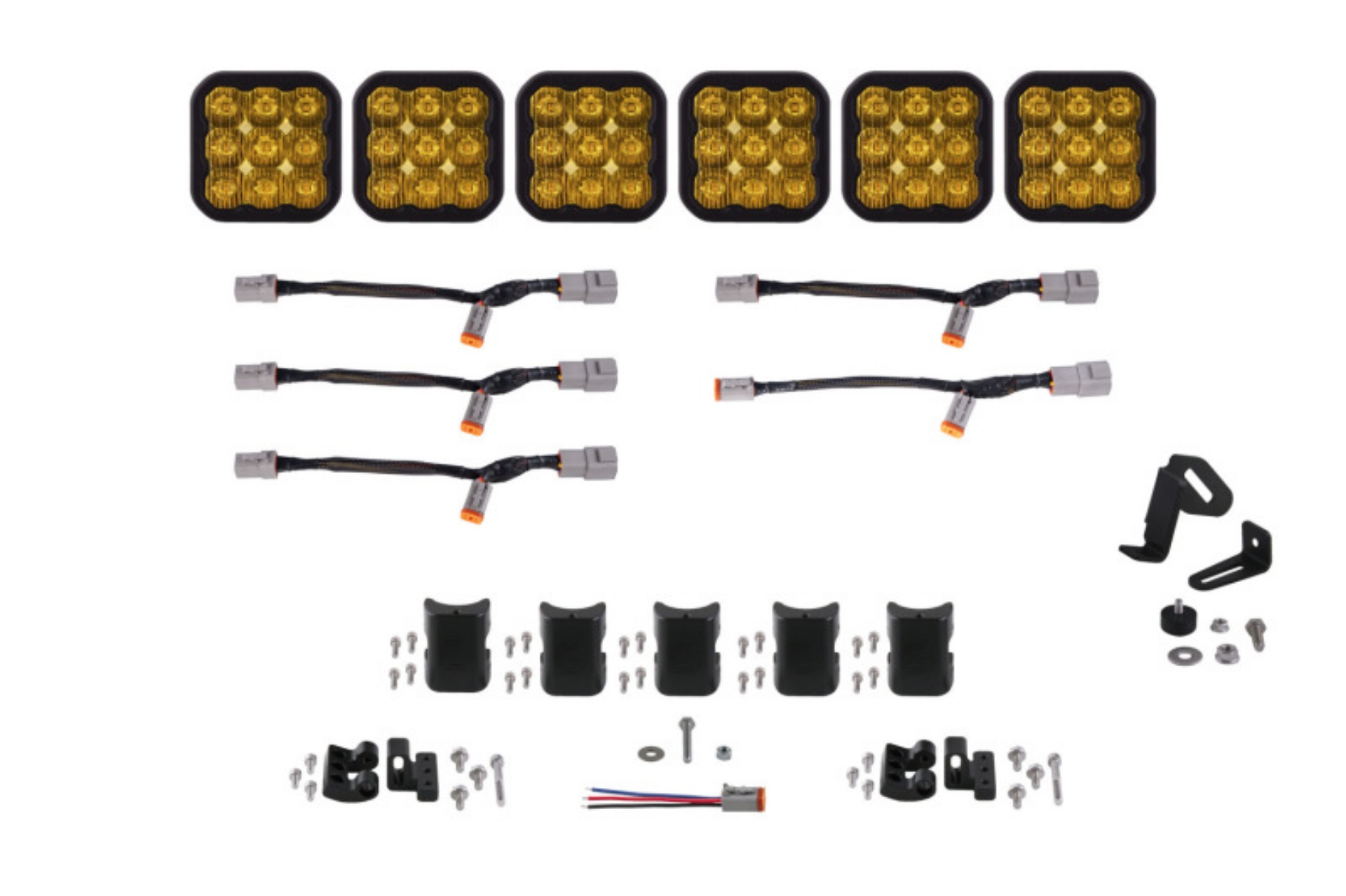 Picture of Diode Dynamics SS5 Pro Universal CrossLink 6-Pod Lightbar - Yellow Driving