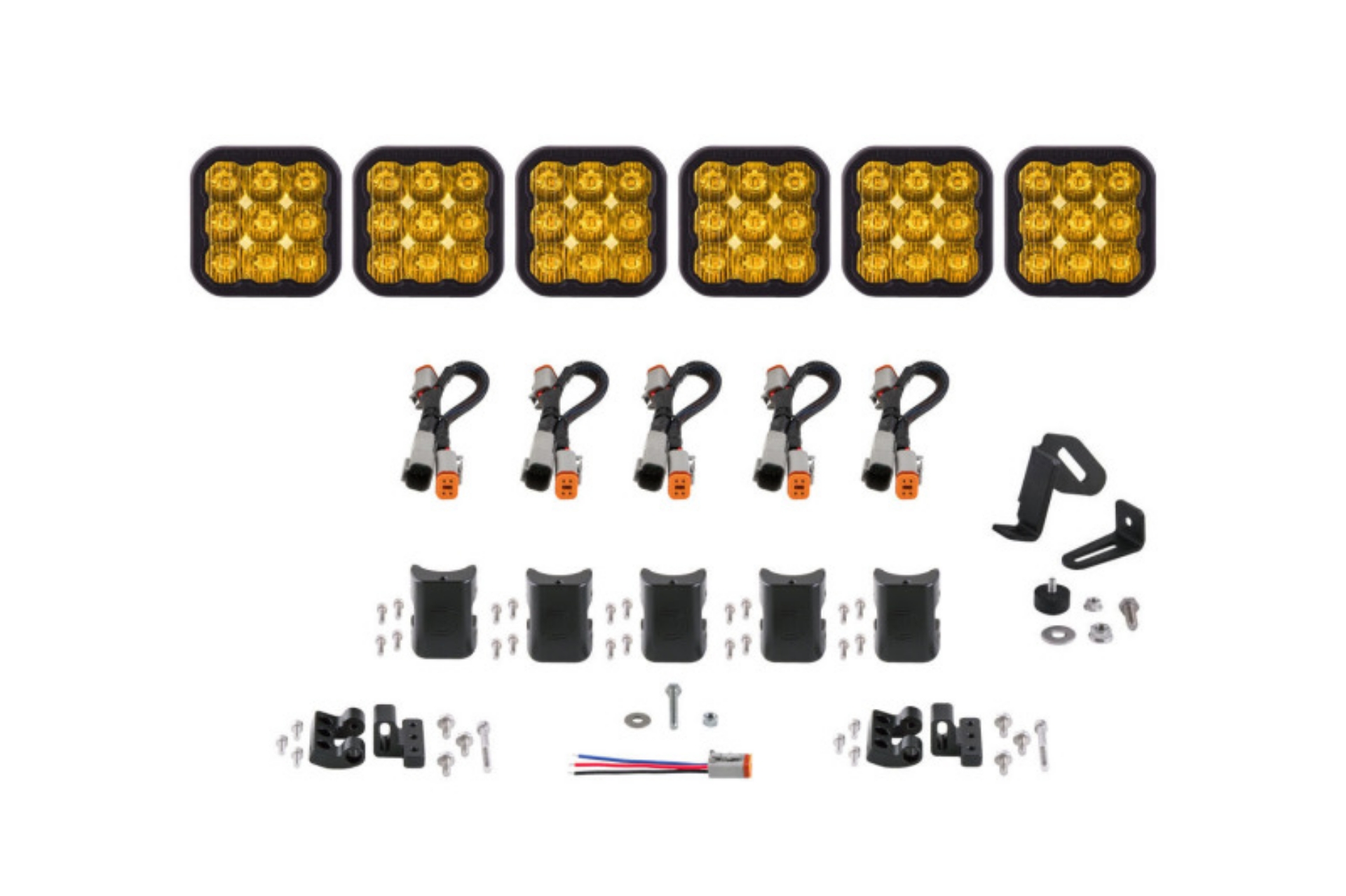 Picture of Diode Dynamics SS5 Sport Universal CrossLink 6-Pod Lightbar - Yellow Driving