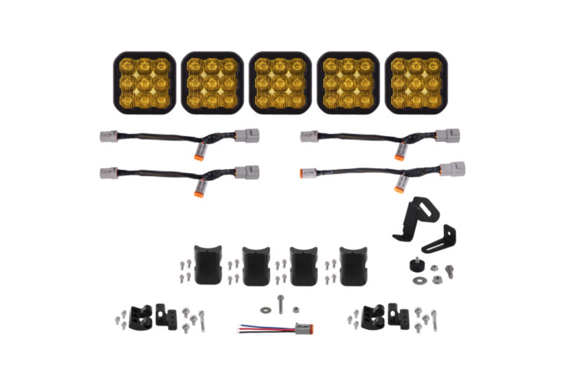 Picture of Diode Dynamics SS5 Pro Universal CrossLink 5-Pod Lightbar - Yellow Driving