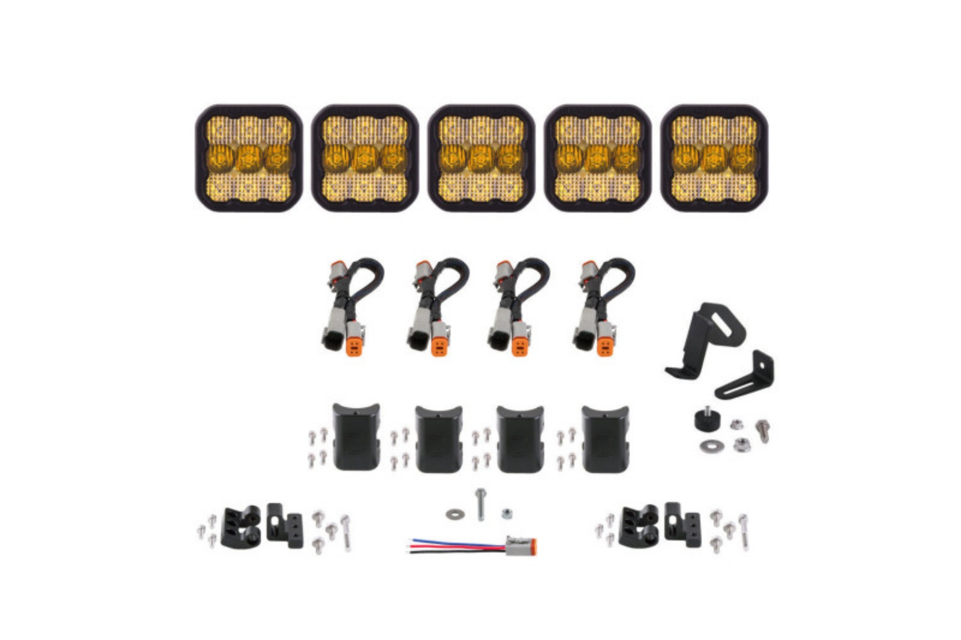 Picture of Diode Dynamics SS5 Sport Universal CrossLink 5-Pod Lightbar - Yellow Combo