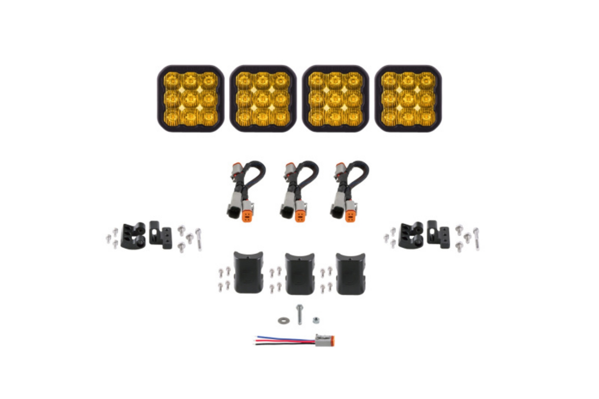 Picture of Diode Dynamics SS5 Pro Universal CrossLink 4-Pod Lightbar - Yellow Driving