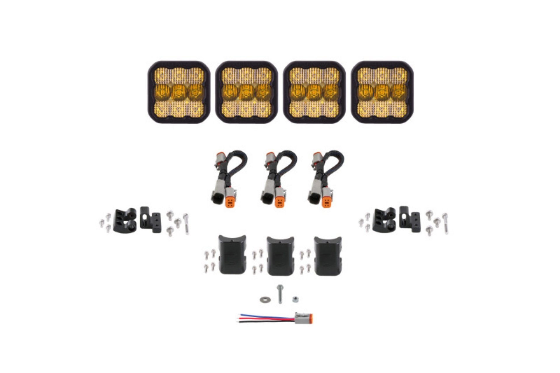 Picture of Diode Dynamics SS5 Sport Universal CrossLink 4-Pod Lightbar - Yellow Combo
