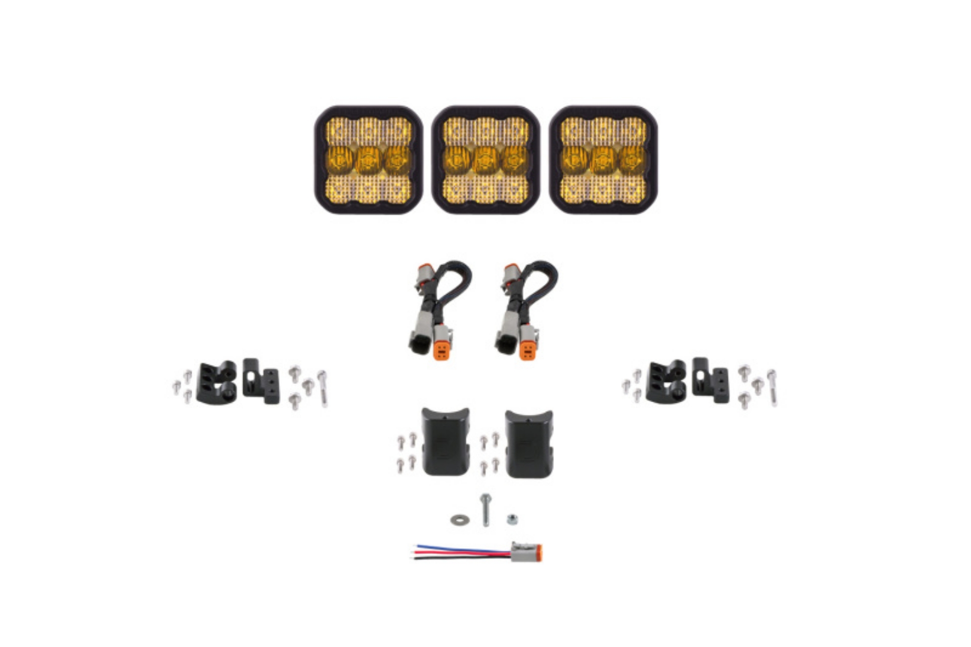 Picture of Diode Dynamics SS5 Sport Universal CrossLink 3-Pod Lightbar - Yellow Combo
