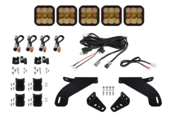 Picture of Diode Dynamics 21-22 Ford F-150 SS5 Grille CrossLink Lightbar Kit- Yellow Pro Combo
