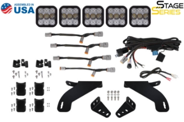 Picture of Diode Dynamics 21-22 Ford F-150 SS5 Grille CrossLink Lightbar Kit- Sport Yellow Combo