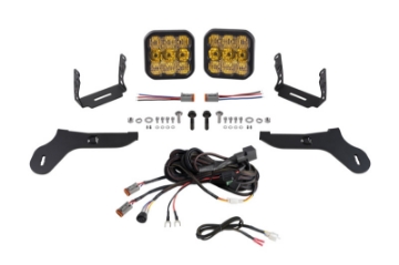 Picture of Diode Dynamics 17-20 Ford Raptor SS5 Bumper LED Pod Light Kit - Yellow Pro Combo