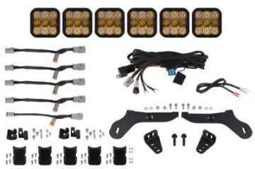 Picture of Diode Dynamics 17-20 Ford Raptor SS5 Grille CrossLink Lightbar Kit - Yellow Pro Combo