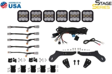 Picture of Diode Dynamics 17-20 Ford Raptor SS5 Grille CrossLink Lightbar Kit - Yellow Pro Combo