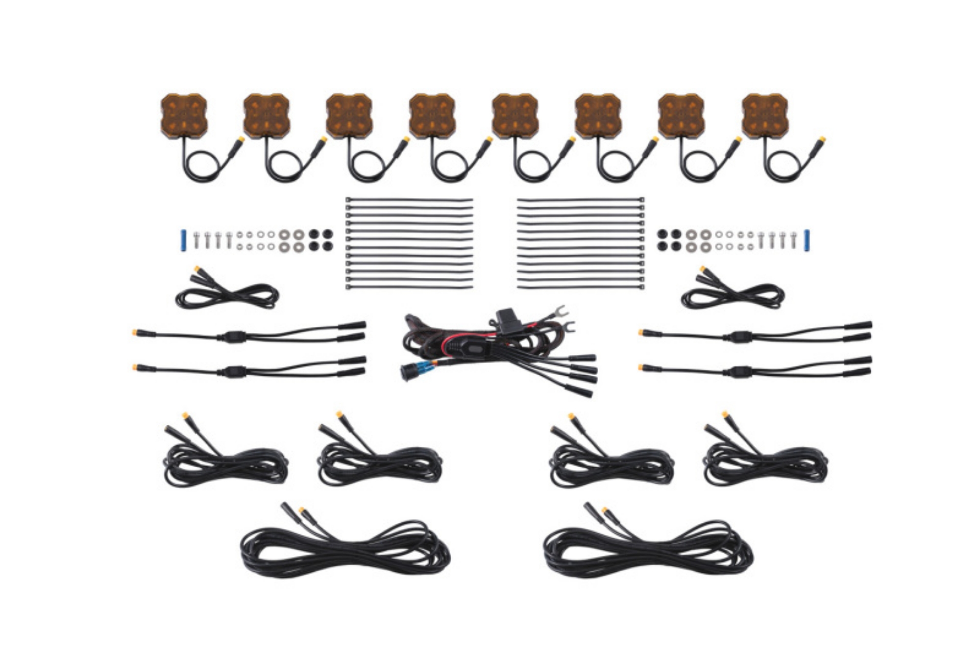 Picture of Diode Dynamics Stage Series Single Color LED Rock Light - Amber M8 8-pack