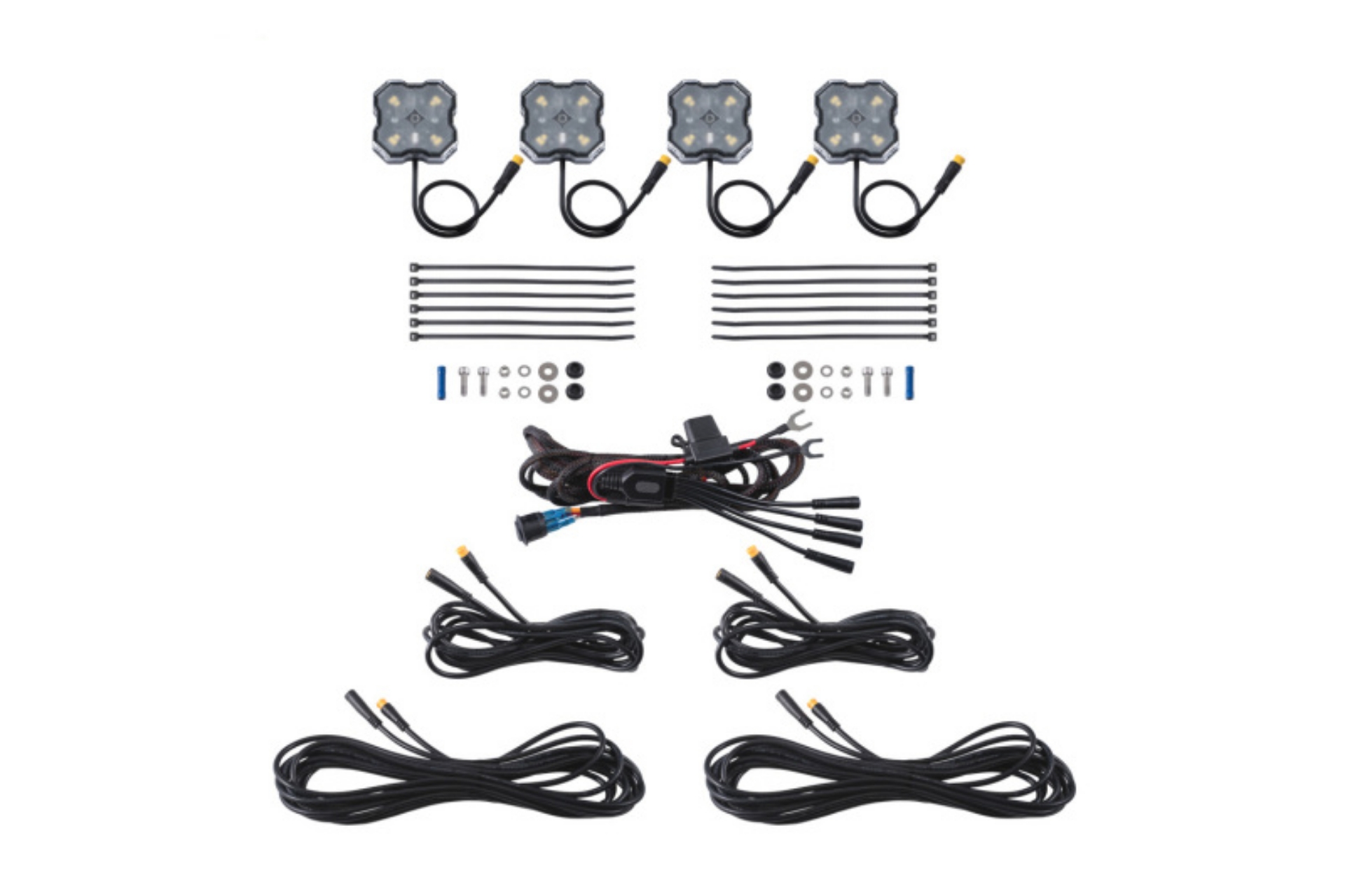 Picture of Diode Dynamics Stage Series Single Color LED Rock Light - White Diffused M8 4-pack