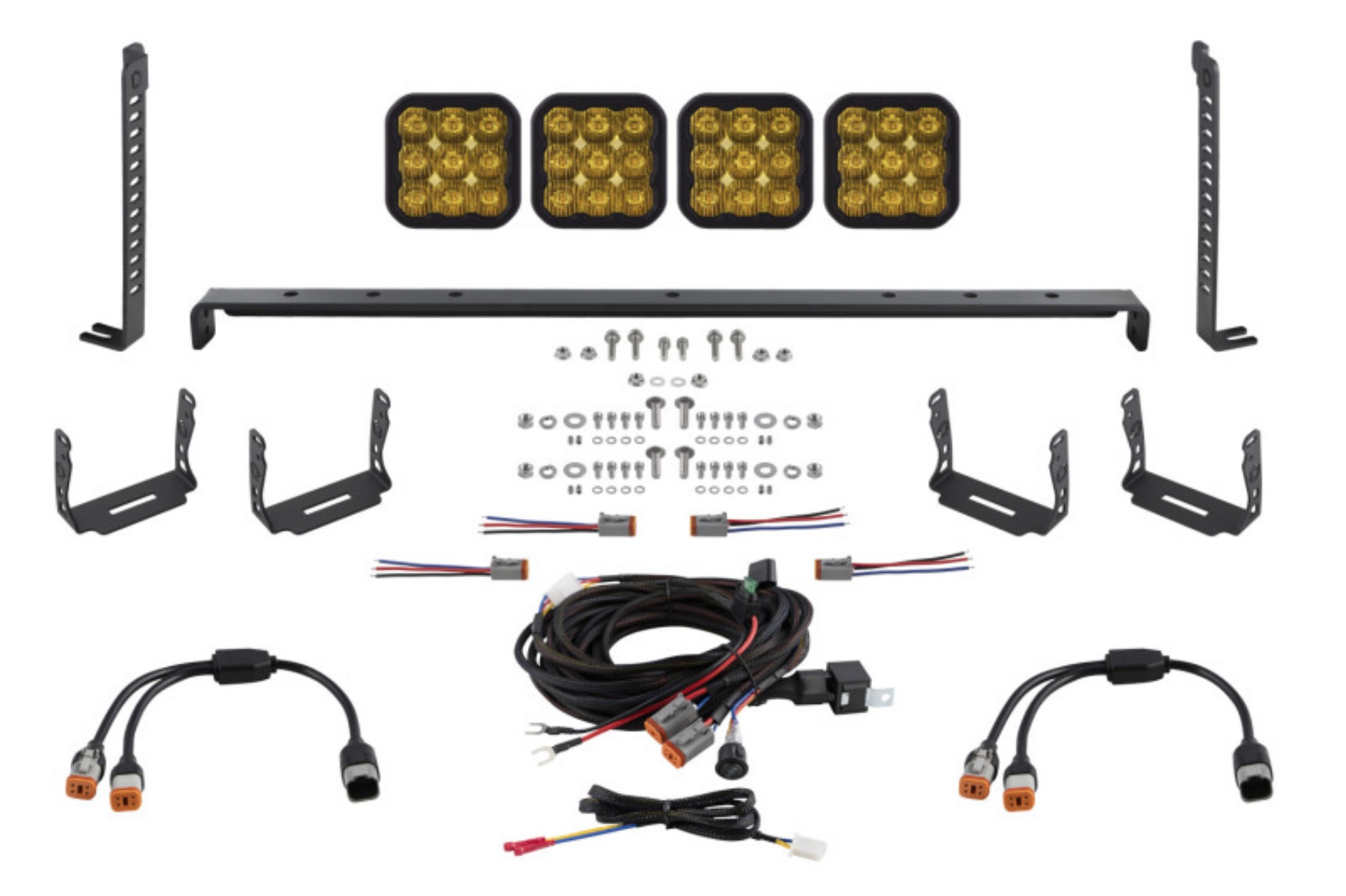 Picture of Diode Dynamics 14-23 Toyota 4Runner SS5 Stealth Grille LED 4-Pod Kit - Yellow Pro Driving