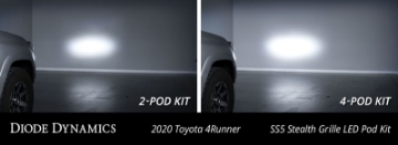 Picture of Diode Dynamics 14-23 Toyota 4Runner SS5 Stealth Grille LED 4-Pod Kit - Yellow Pro Driving