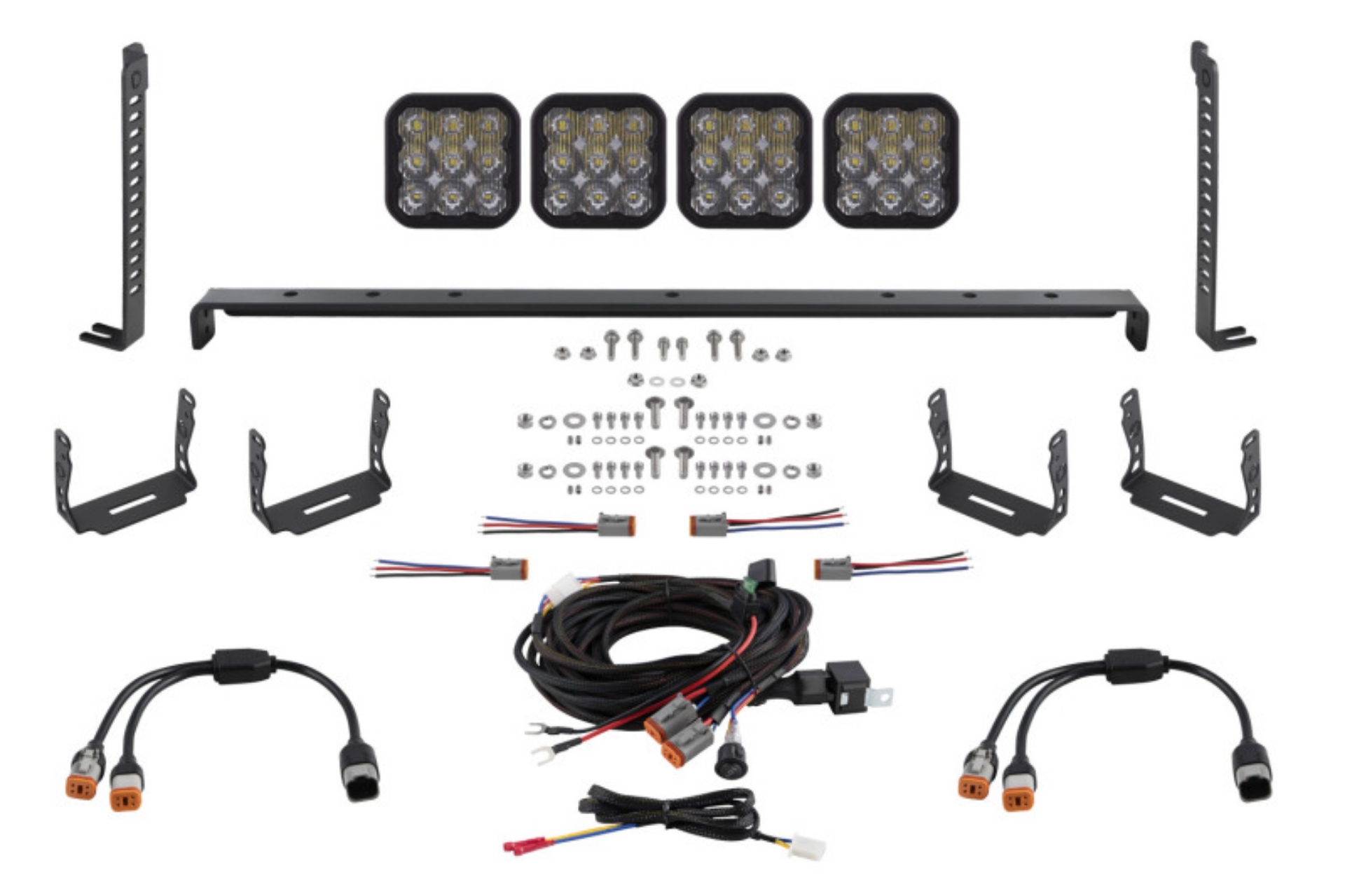 Picture of Diode Dynamics 14-23 Toyota 4Runner SS5 Stealth Grille LED 4-Pod Kit Sport - White Driving