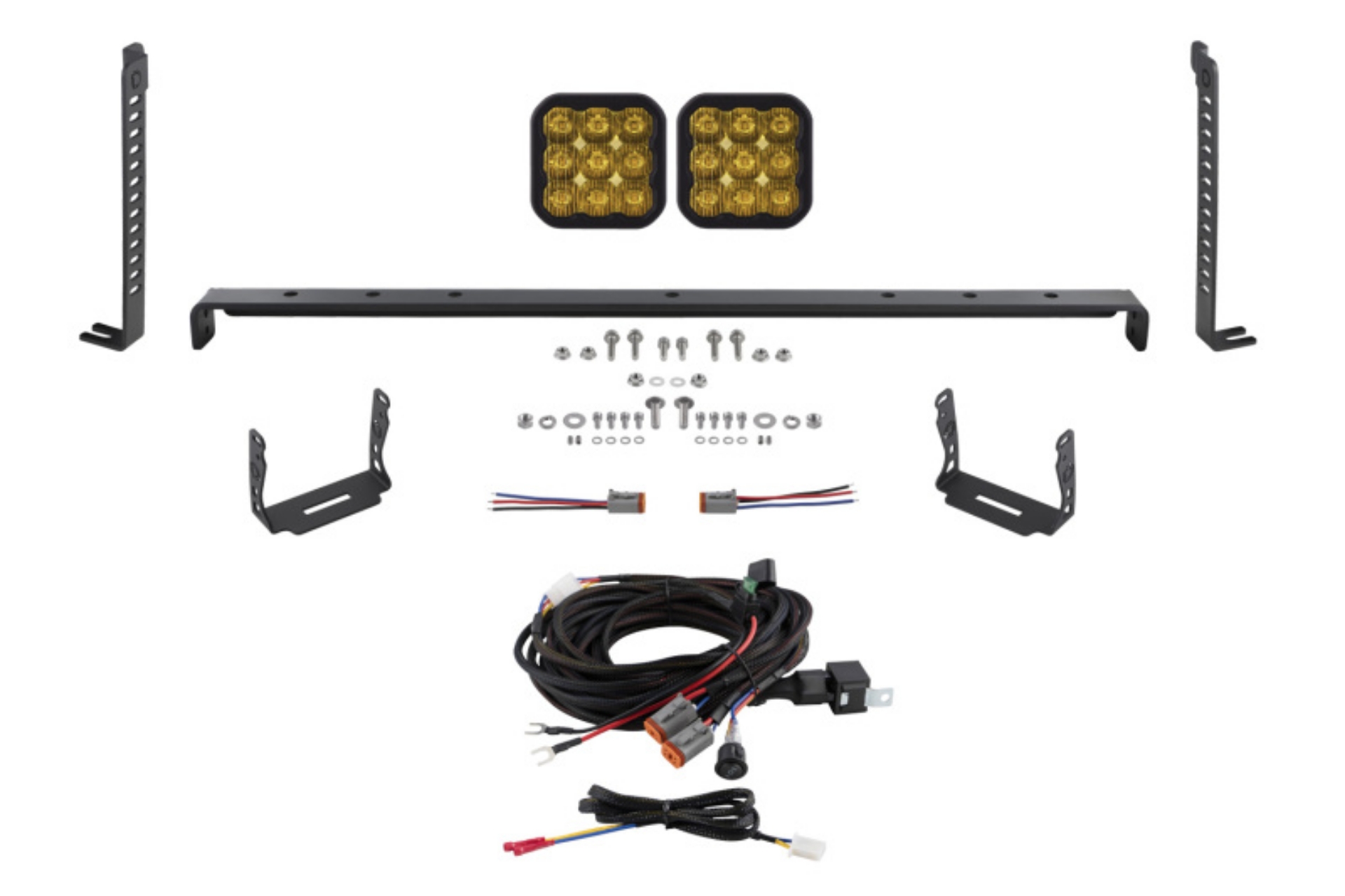 Picture of Diode Dynamics 14-23 Toyota 4Runner SS5 Stealth Grille LED 2-Pod Kit - Sport Yellow Driving