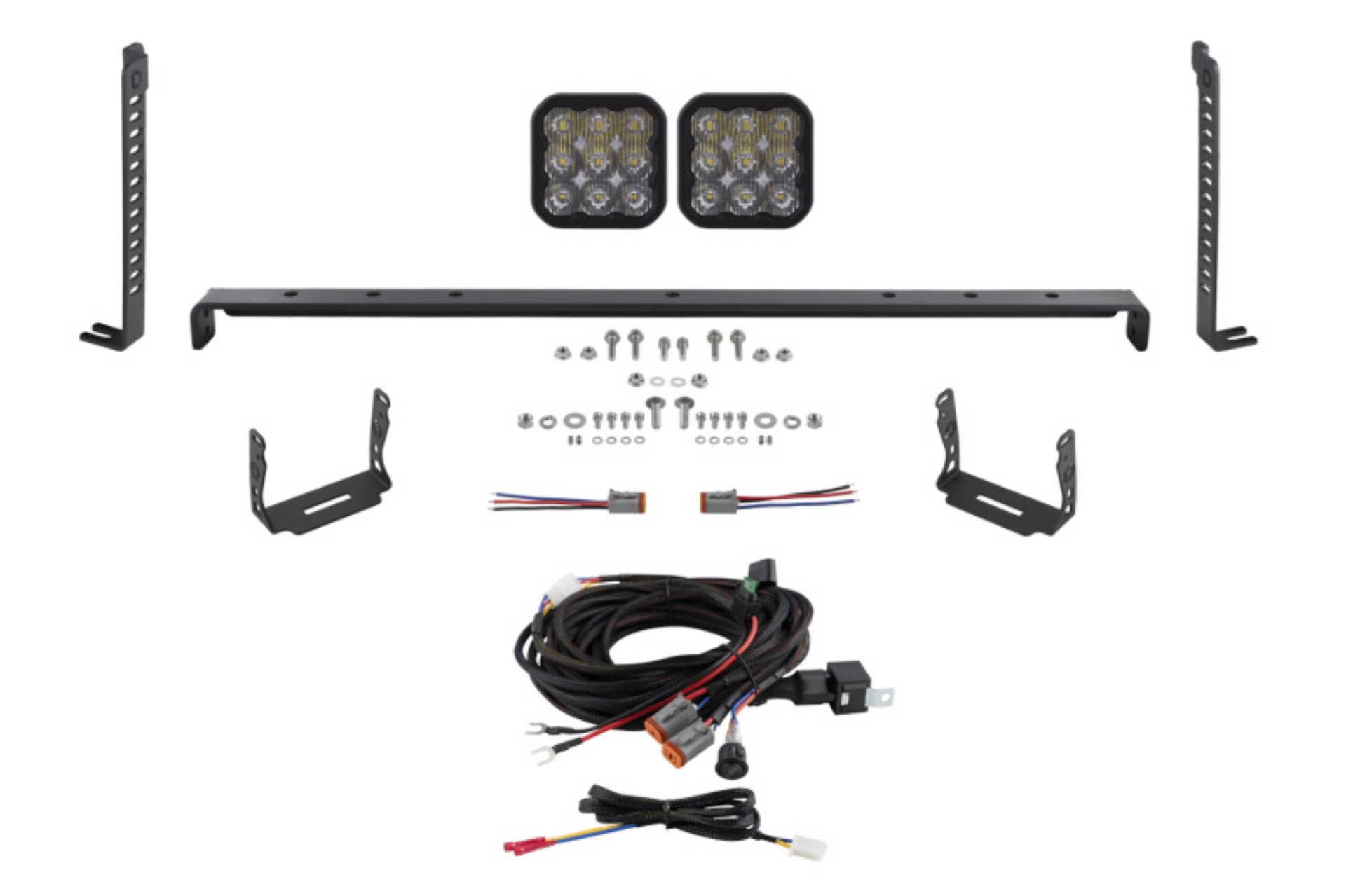 Picture of Diode Dynamics 14-23 Toyota 4Runner SS5 Stealth Grille LED 2-Pod Kit Sport - White Driving