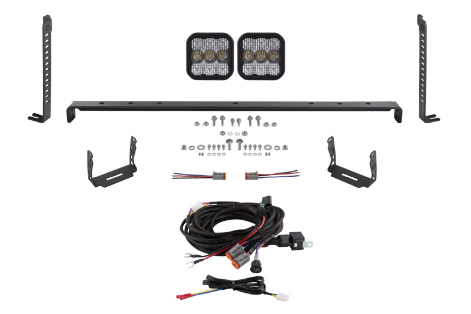 Picture of Diode Dynamics 14-23 Toyota 4Runner SS5 Stealth Grille LED 2-Pod Kit - Pro White Combo