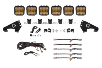 Picture of Diode Dynamics 20-Present Polaris RZR SS5 Sport CrossLink Roof - Yellow Combo Lightbar Kit