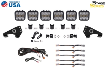 Picture of Diode Dynamics 20-Present Polaris RZR SS5 Sport CrossLink Roof - White Combo Lightbar Kit